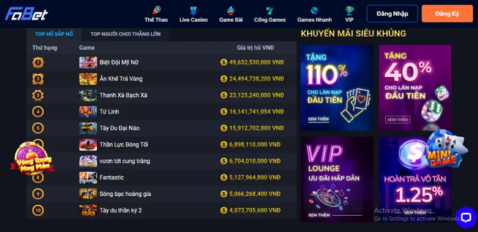 Bắt đầu chơi game sau khi đăng nhập big777